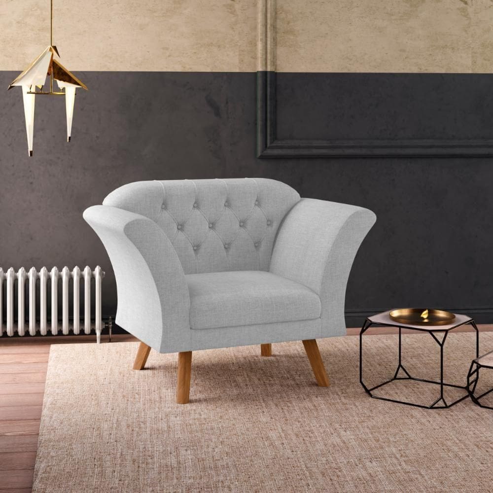 Poltrona Para Sala De Recepção Moreira Linha Cinza