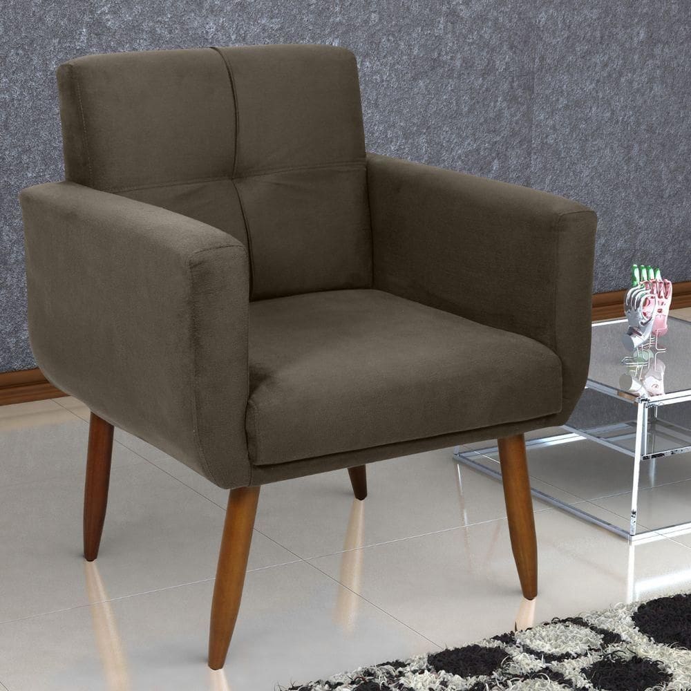 Poltrona Decorativa Itaqui Suede Cappuccino