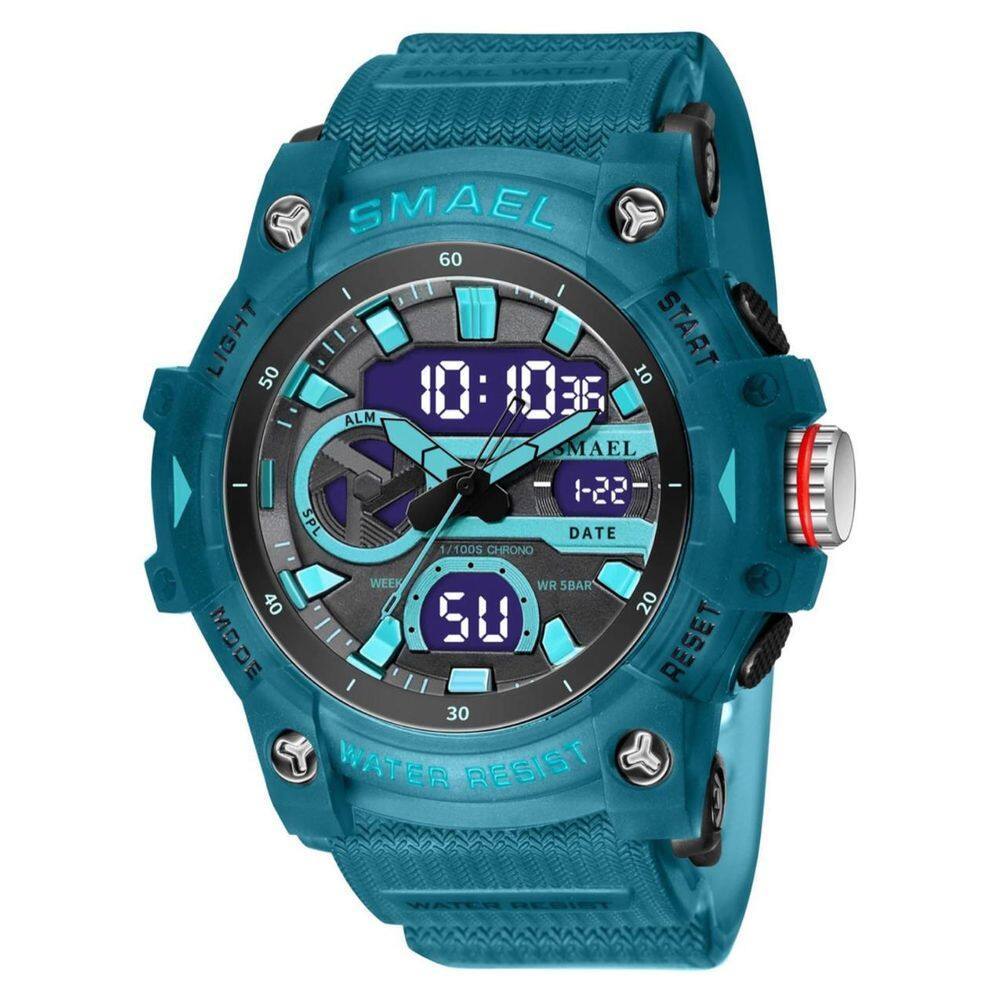 Relógio Masculino Smael Estilo Militar 8086 Azul Transparente