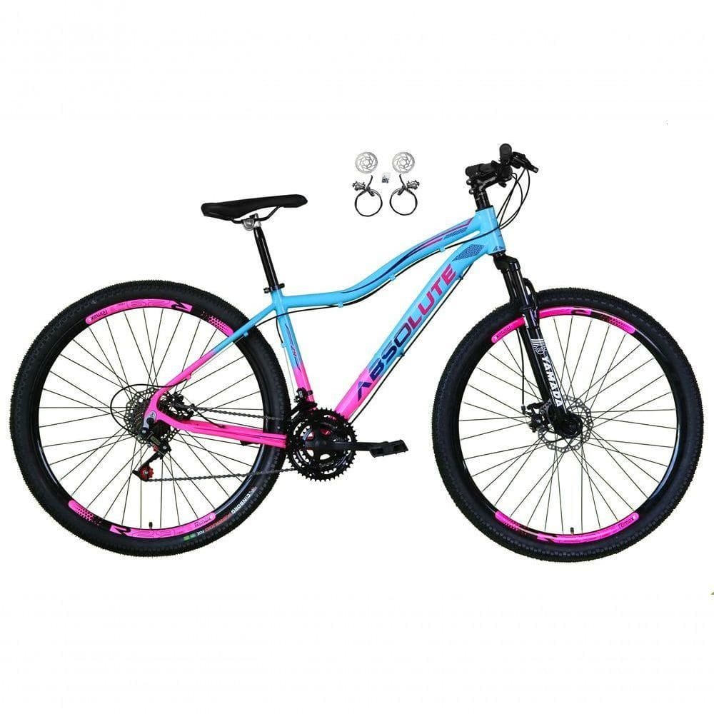 Bicicleta Feminina Aro 29 Absolute Hera 21v Alumínio Garfo Suspensão Azul-rosa 15