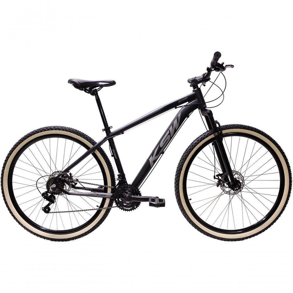 Bicicleta Aro 29 Ksw Xlt 24v Freio A Disco Suspensão Mountain Bike Alumínio - Preto-prata Tam.21