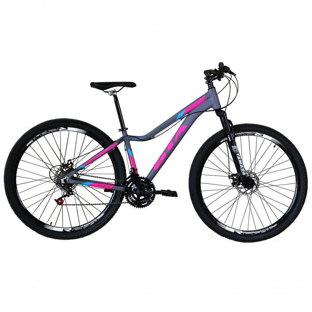 Bicicleta Aro 29 Gta Start Alumínio 27v K7 Freio Disco Mecânico - Cinza-rosa Tam.15.5