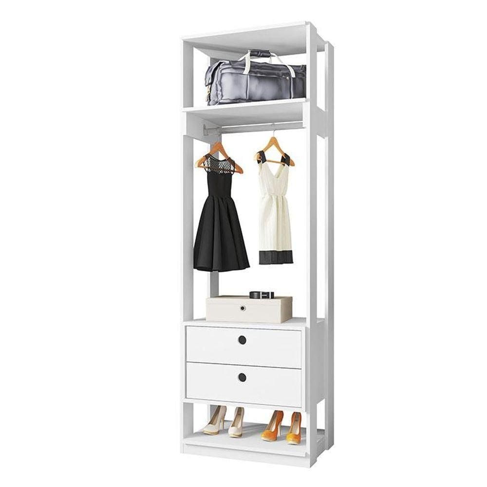 Guarda Roupa Modulado Titan Com Gavetas Branco - Móveis Leão