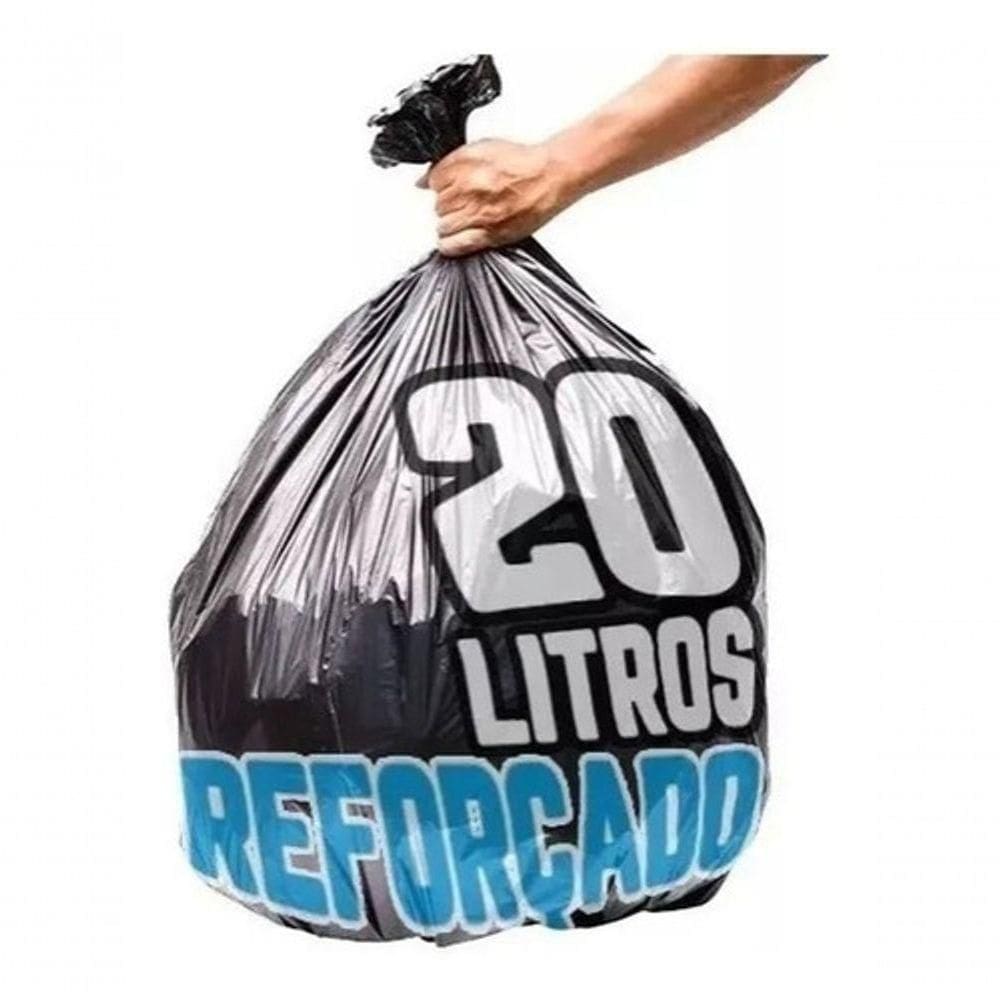 Saco De Lixo 20 Litros 100 Und Preto Reforçado