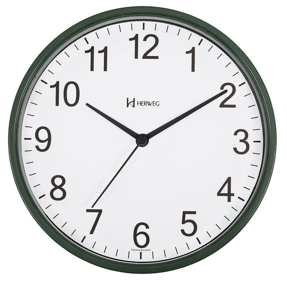 Relógio De Parede Preto 22 Cm Herweg Tictac 6101 Verde - Verde