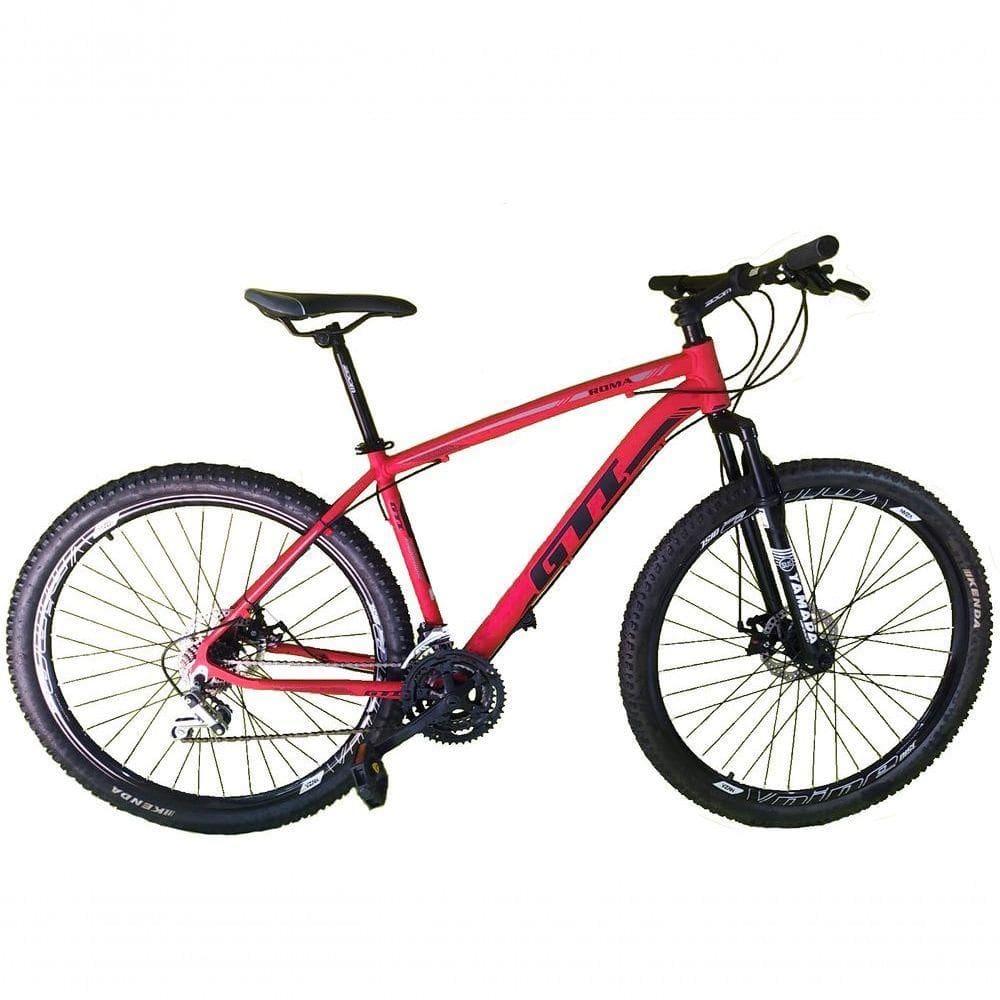 Bicicleta Aro 29 Gti Roma Alumínio 27v Freio Disco Mecânico Garfo Suspensão - Vermelho Tam.19