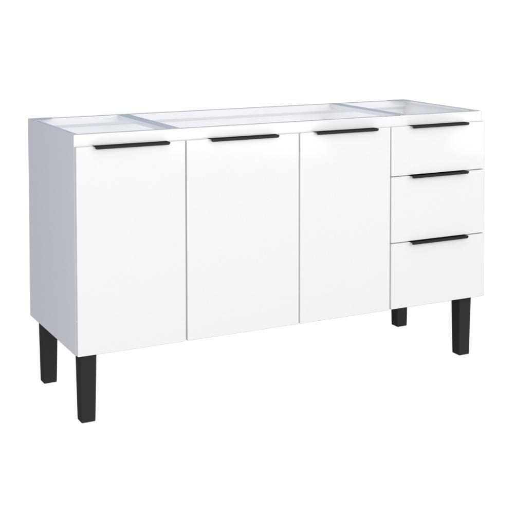 Gabinete De Cozinha Para Pia 3 Portas Coari Branco