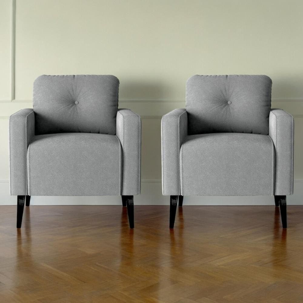 Conjunto Poltronas Decorativas Mayo Boucle Cinza