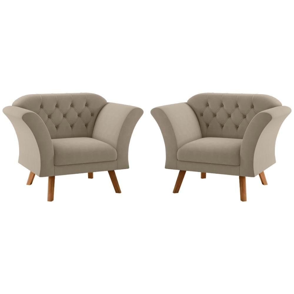 Conjunto Poltrona Para Sala De Recepção Moreira Inca Castor