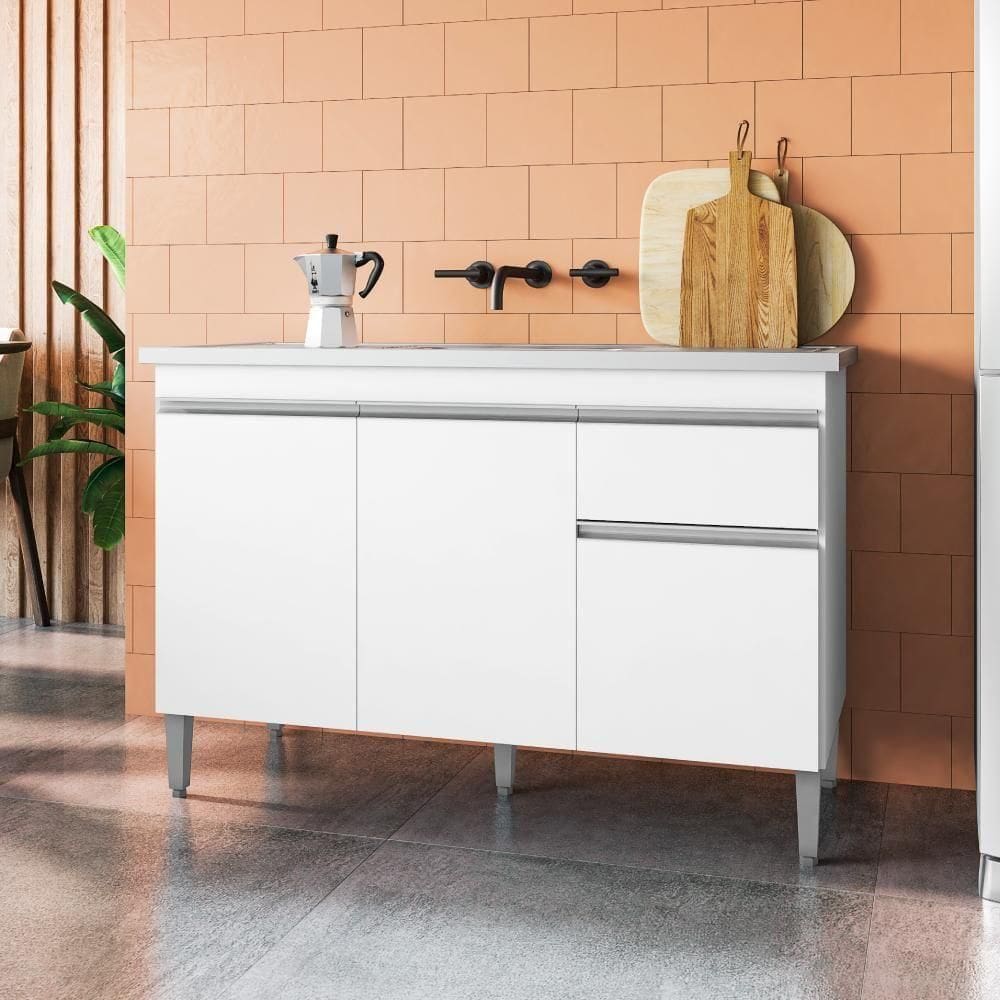 Balcão De Cozinha 2 Portas Oxford Branco