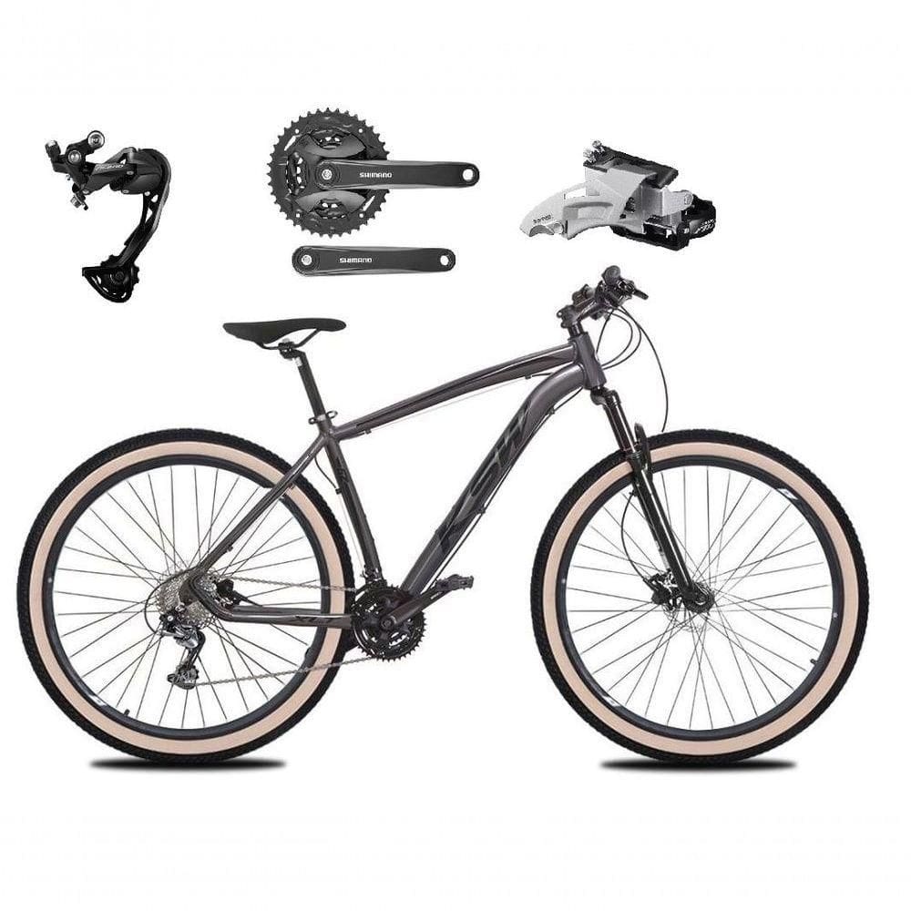 Bicicleta Aro 29 Ksw Xlt Alívio E Altus 27v Freio Hidráulico Garfo Trava Pneu Faixa - Grafite Tam.21