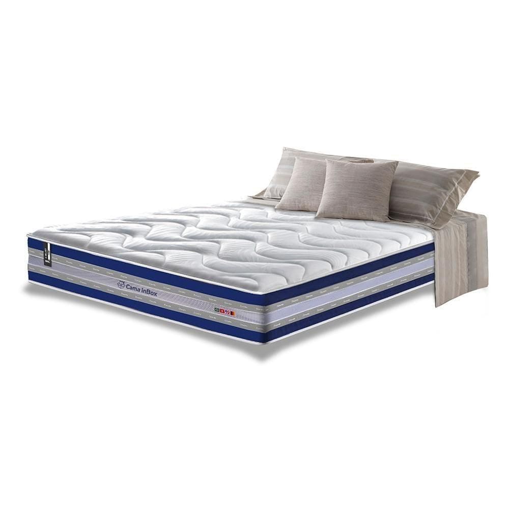 Colchão Casal De Molas Ensacadas D33 Cama Inbox Select Firme 138x188x32 Azul