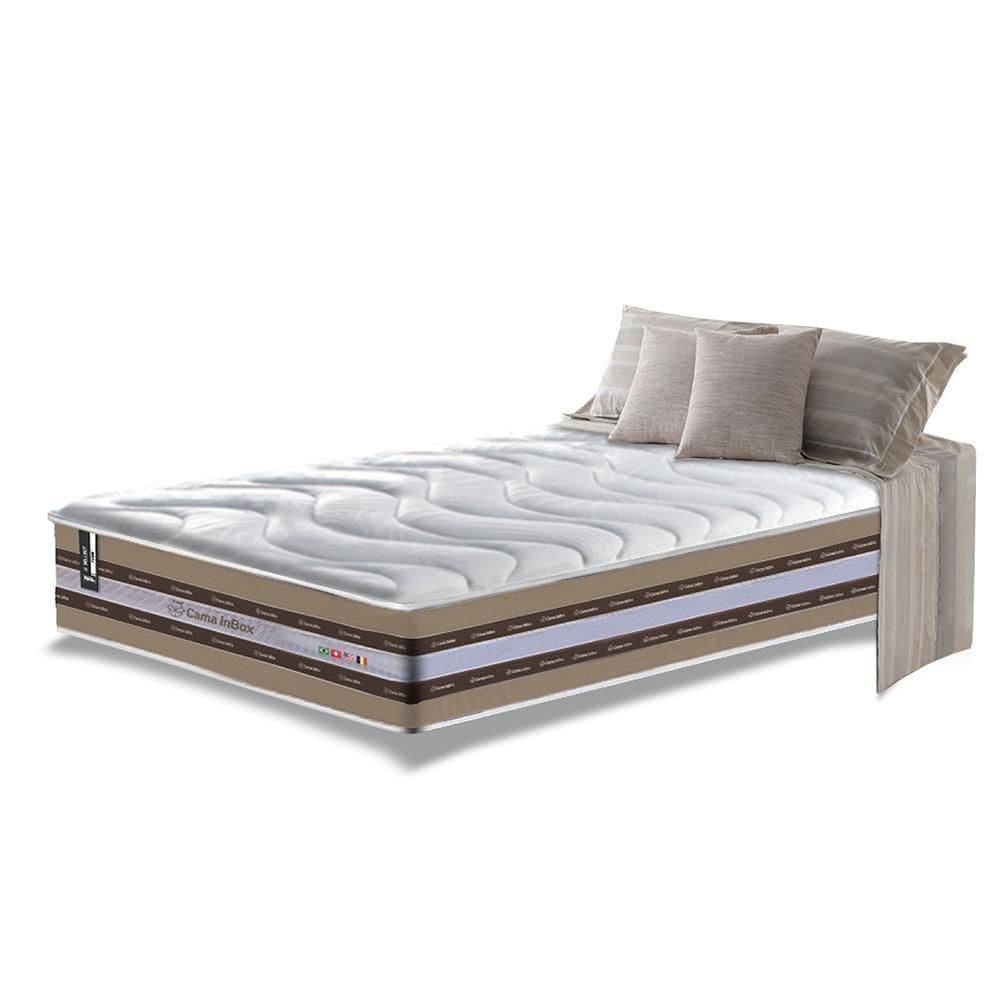 Colchão Solteiro De Molas Ensacadas D33 Cama Inbox Select Firme 88x188x32 Bege
