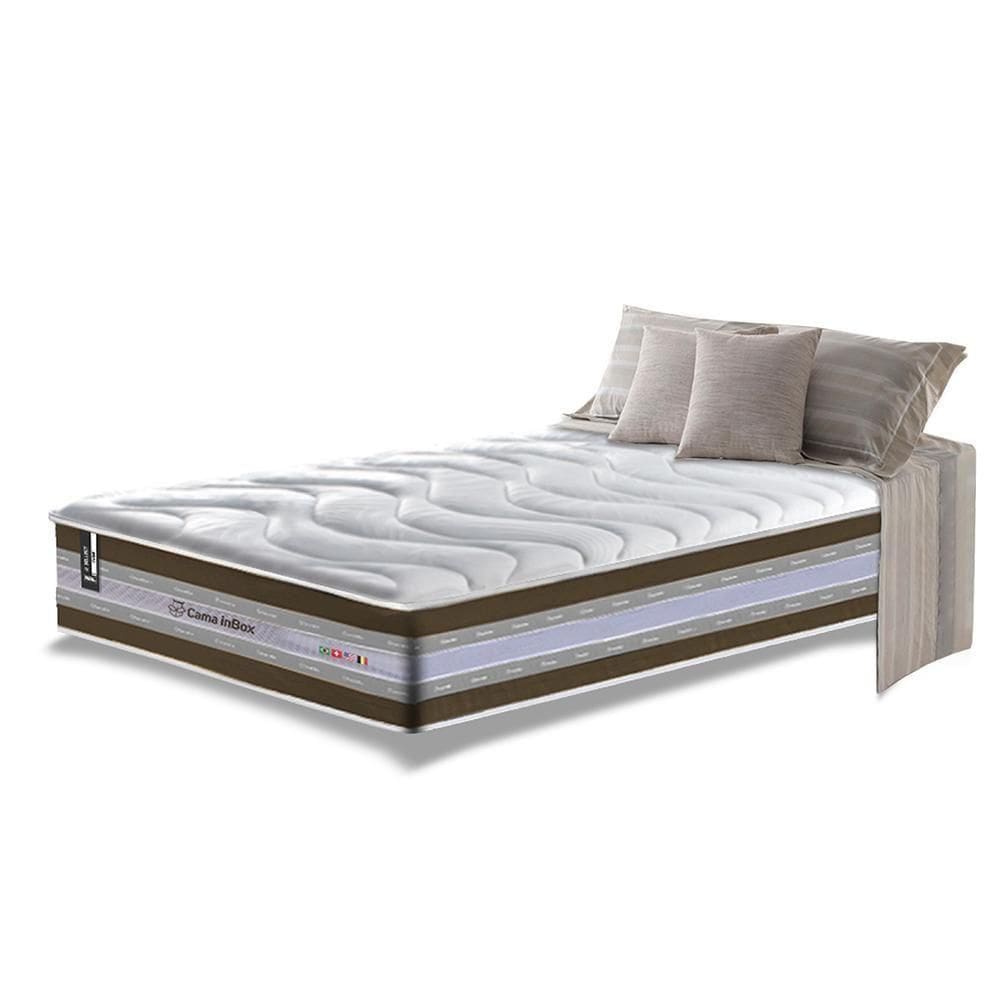 Colchão Solteiro De Molas Ensacadas D33 Cama Inbox Select Firme 88x188x32 Café
