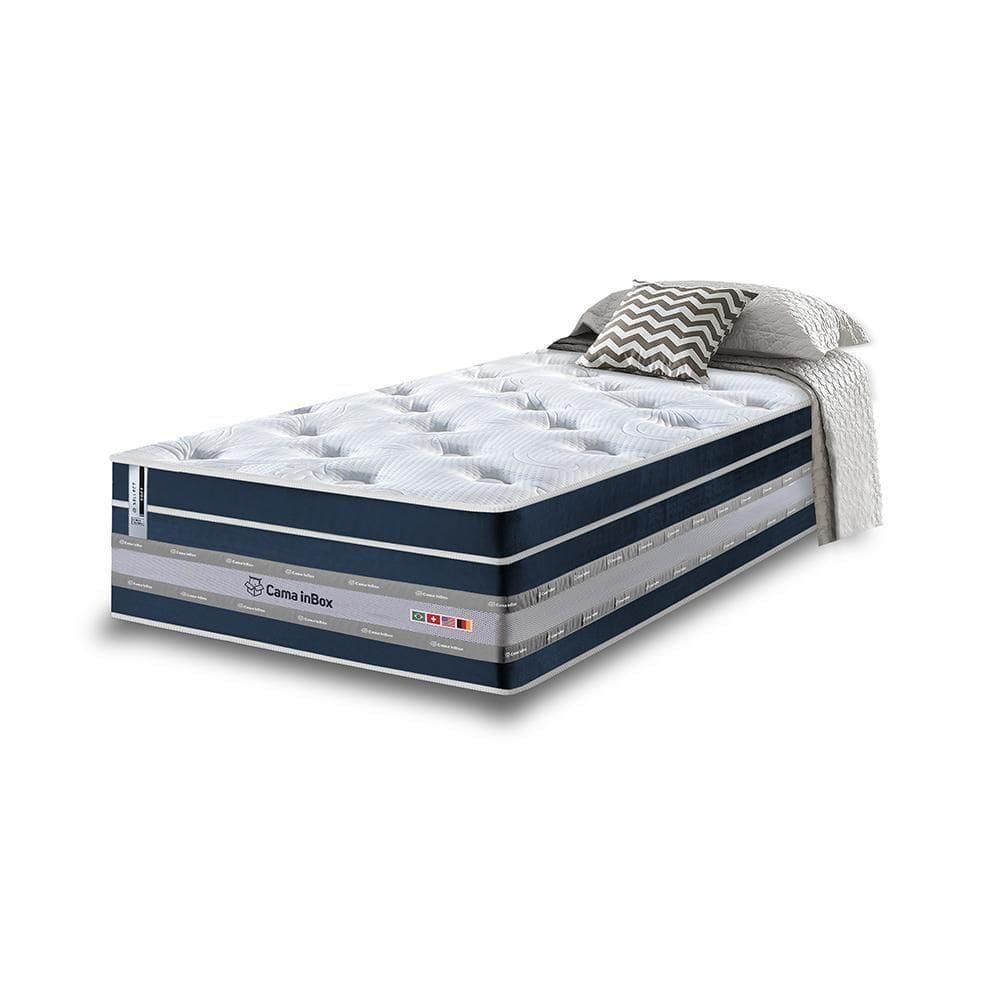Colchão Solteiro De Molas Ensacadas Cama Inbox Select Euro Soft 88x188x32 Azul