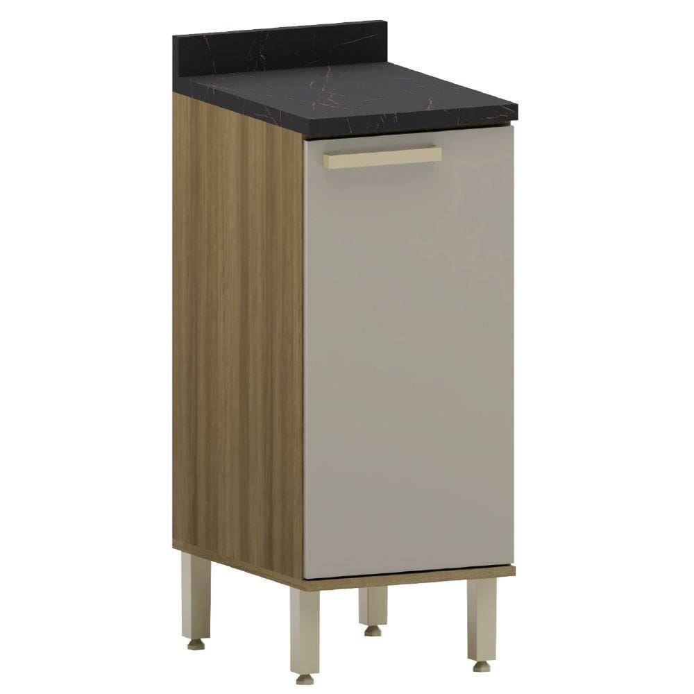 Balcão De Cozinha Com Tampo 1 Porta 0,40m Madeirado/mocca Isis Luciane Mocca Laca