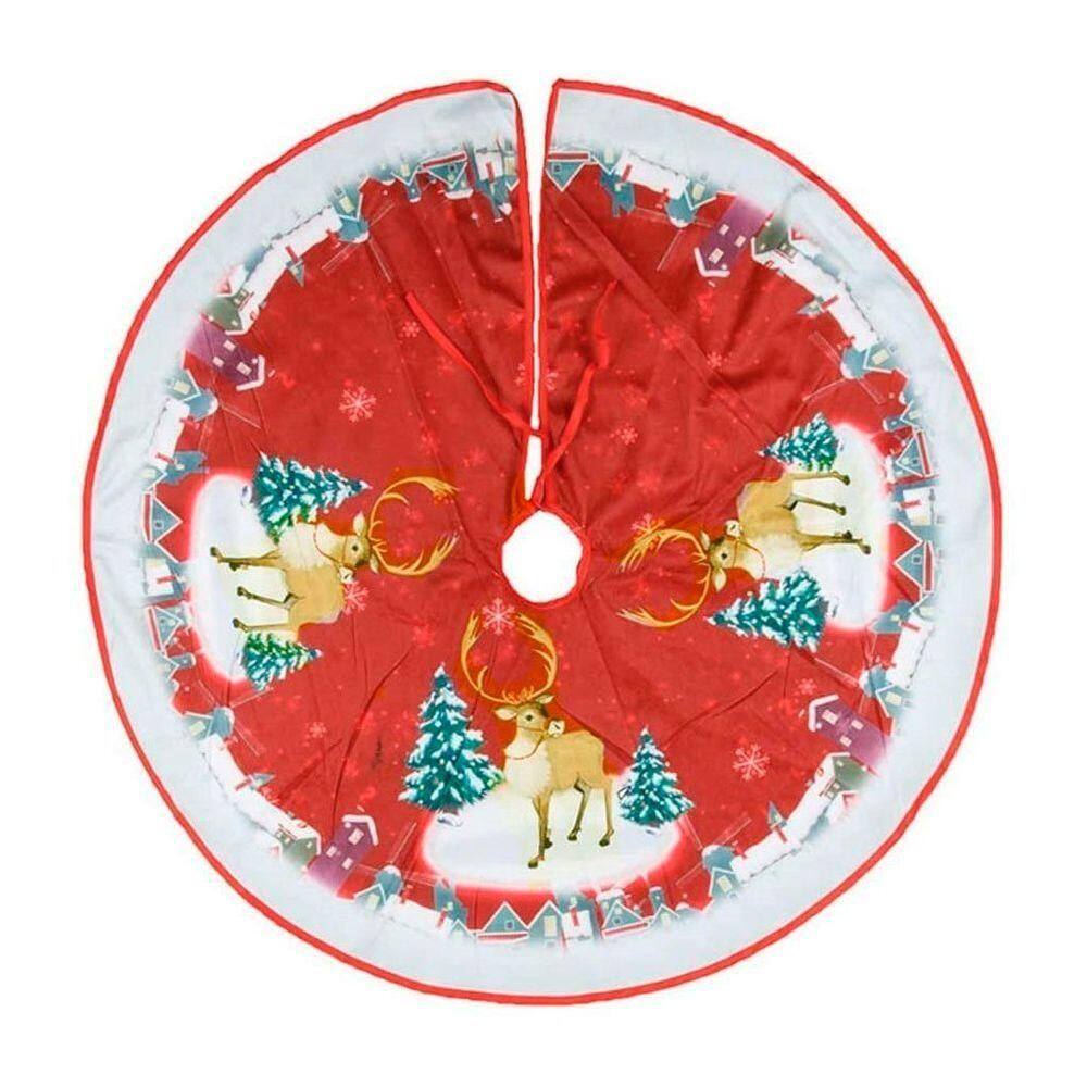 Saia Para árvore De Natal Temática Rena Pinheiro 83cm