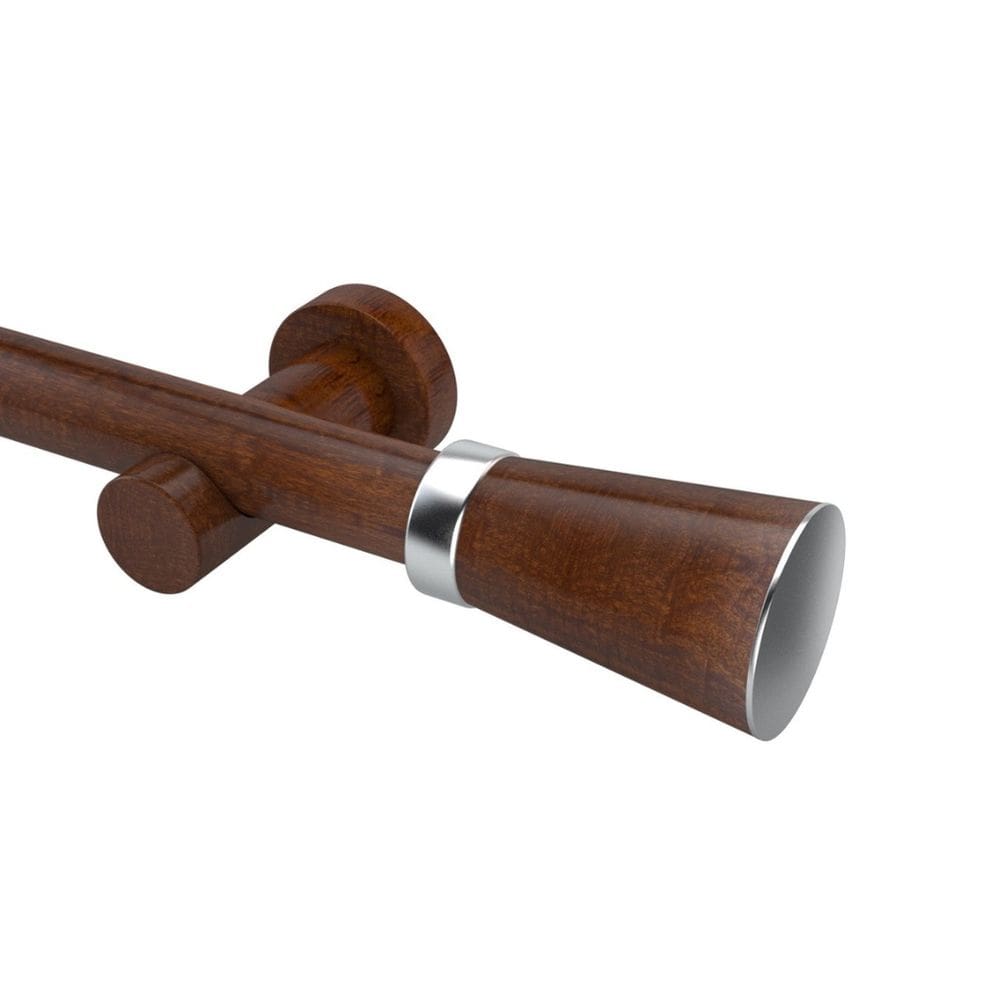 Kit Varão Completo Jade Plus 28mm 2 Metros com Emenda P/ Quarto ou Sala Jatoba
