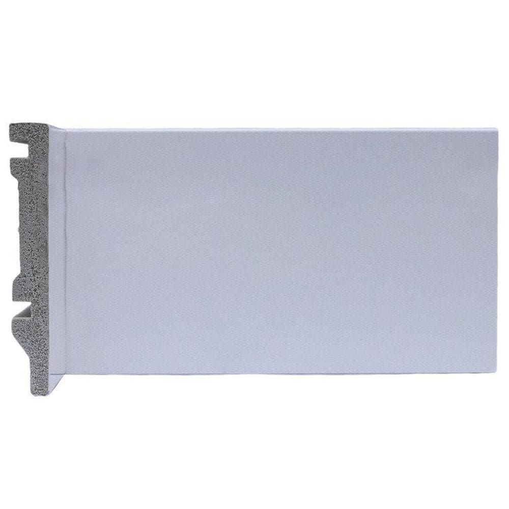Kit com 10 Barras Rodapé de Poliestireno 10cm X 15mm Liso 24m Branco