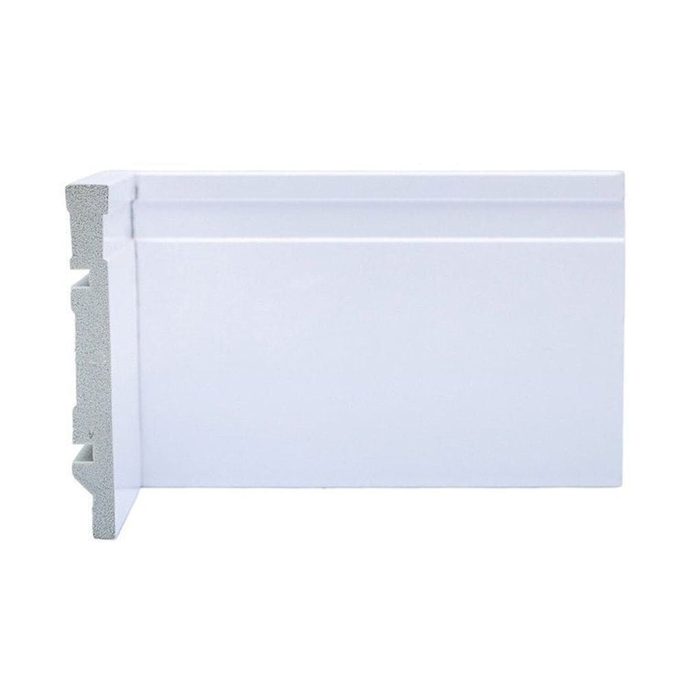Kit com 20 Barras Rodapé de Poliestireno 12cm X 15mm Frisado 48m Branco