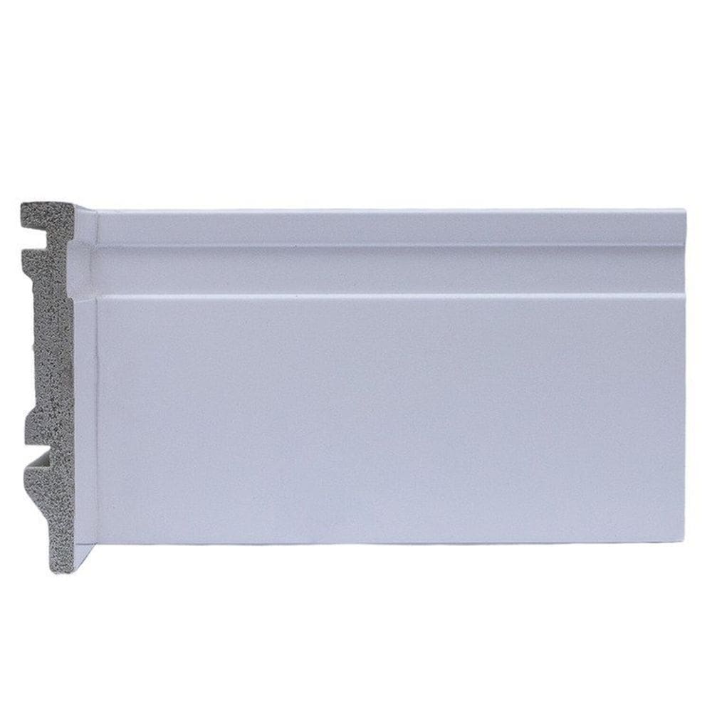 Kit com 20 Barras Rodapé de Poliestireno 10cm X 15mm Frisado 48m Branco
