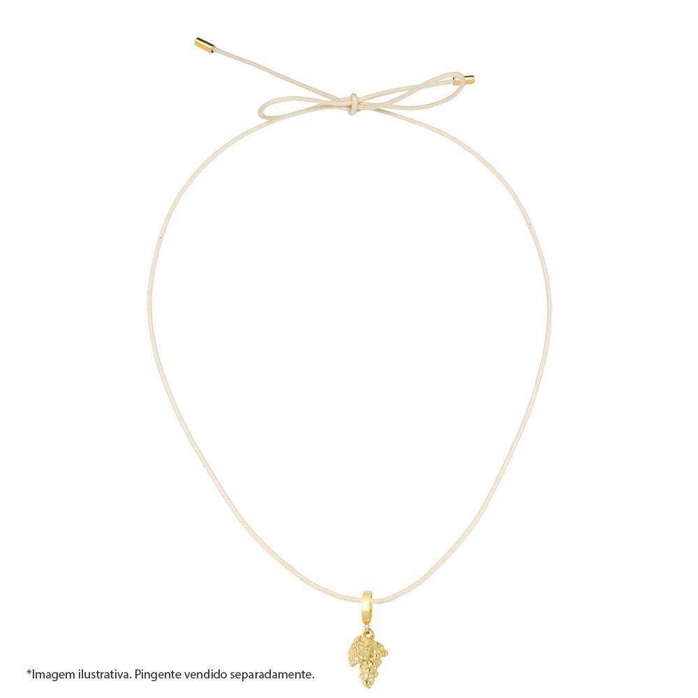 Cordão Multifuncional De Algodão Com Ponteiras Cor Creme