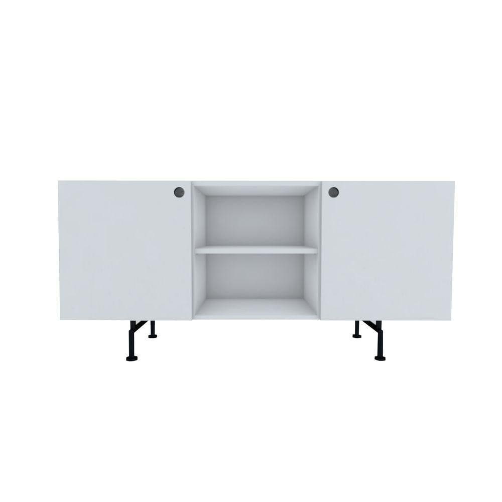 Rack Tube 2 Portas 1 Nicho 1320x620x420 Branco Real - Mdf Arauco