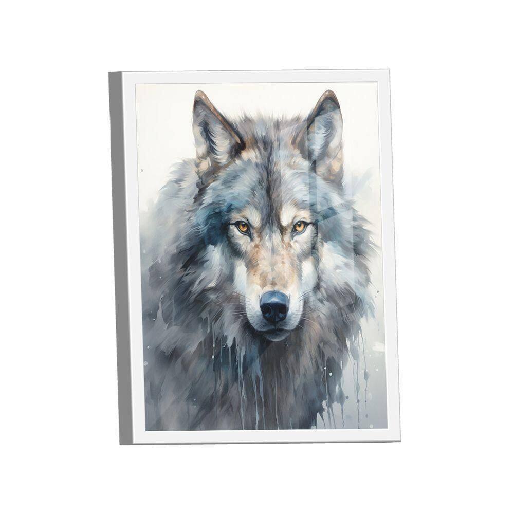 Quadro Lobo Aquarela -- Br Artes