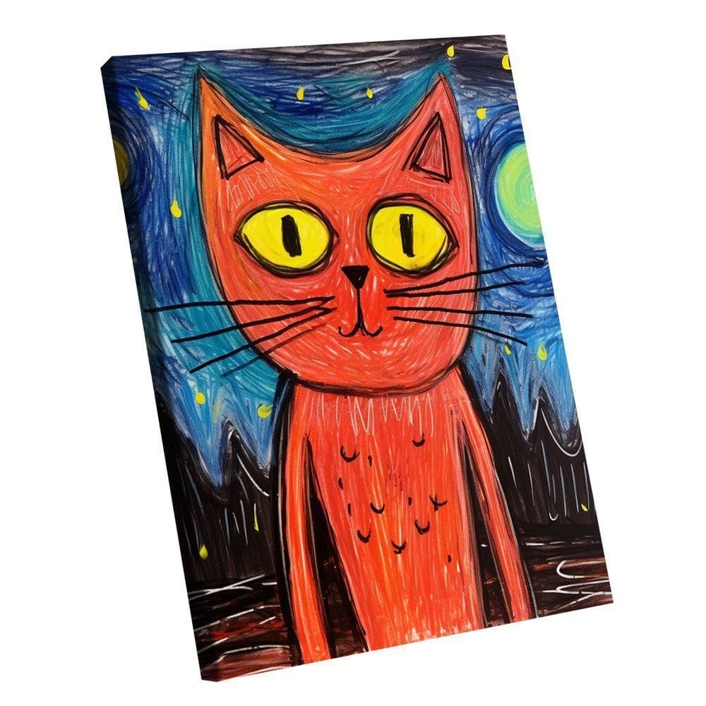 Quadro Gato Arte Da Escola -- Br Artes