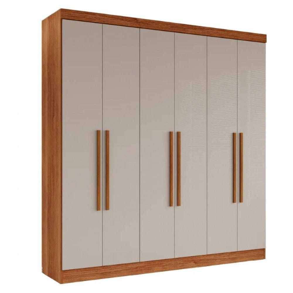 Guarda Roupa Casal Recife 6 Portas Salleto Cinamomo Off White