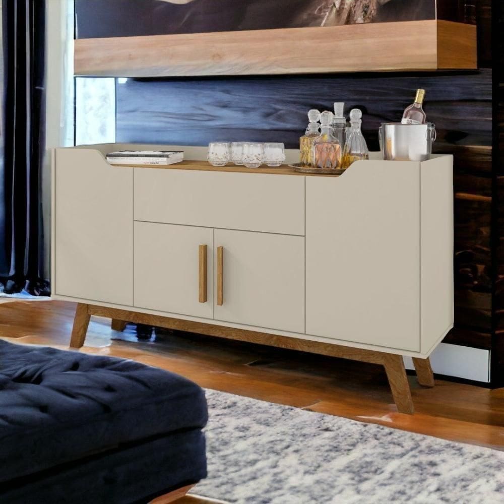 Aparador Com Portas Future Off White e Cinamomo Bechara