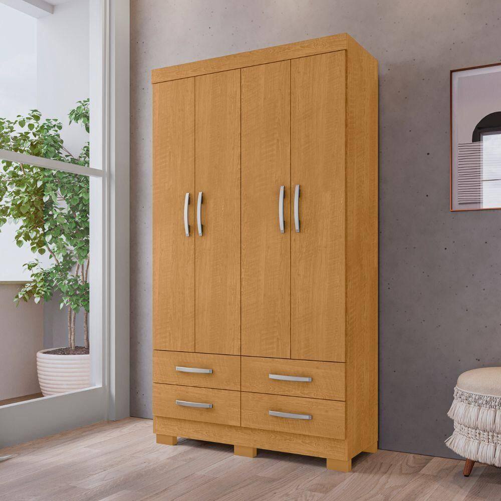 Guarda Roupa 4 Portas E 4 Gavetas Deventer Naturalle