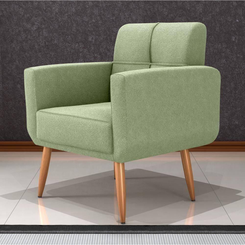 Poltrona Decorativa Para Sala Lilian Boucle Oliva