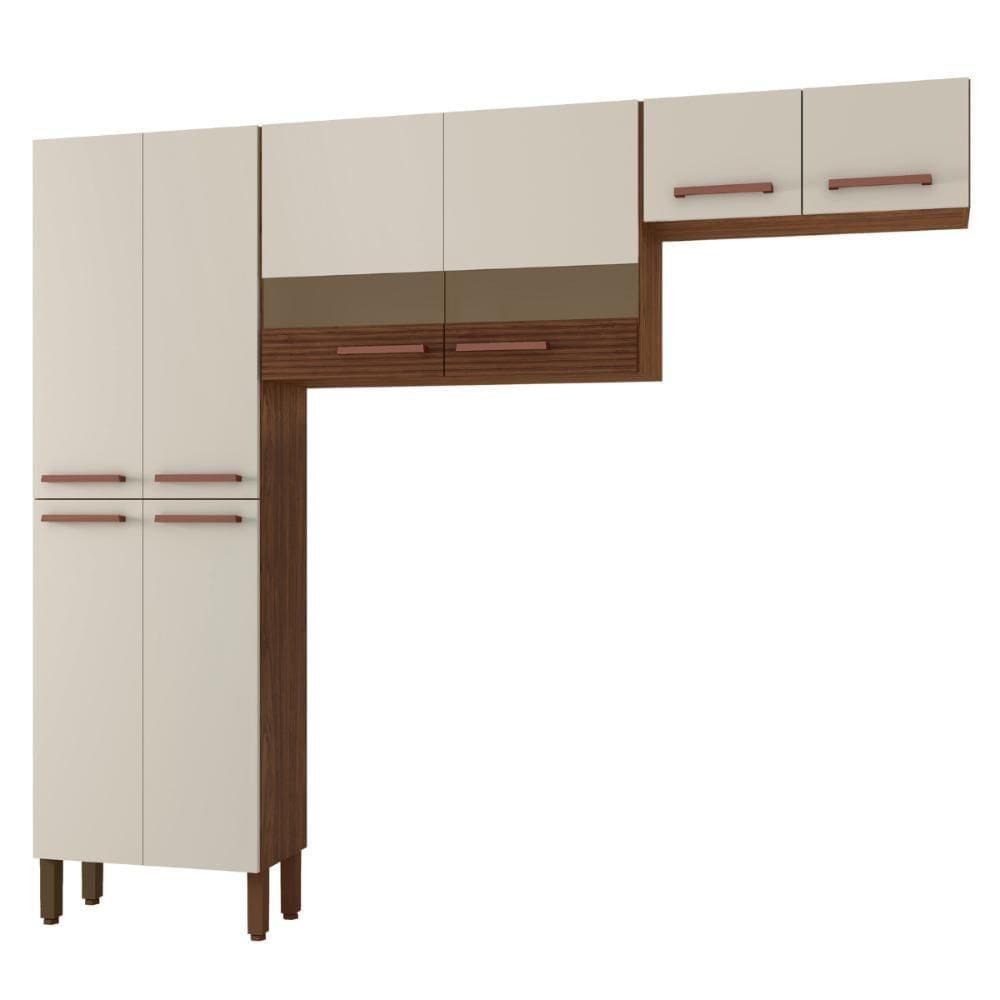 Armário De Cozinha 5 Prateleiras Cia Ripado Off White