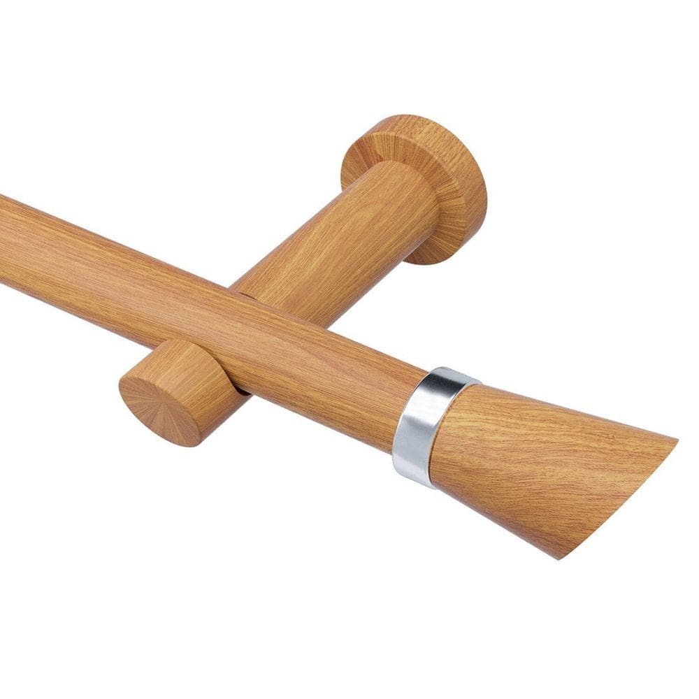 Kit Varão Completo Alemão Plus 19mm 2 Metros com Emenda - Quarto ou Sala Cumaru