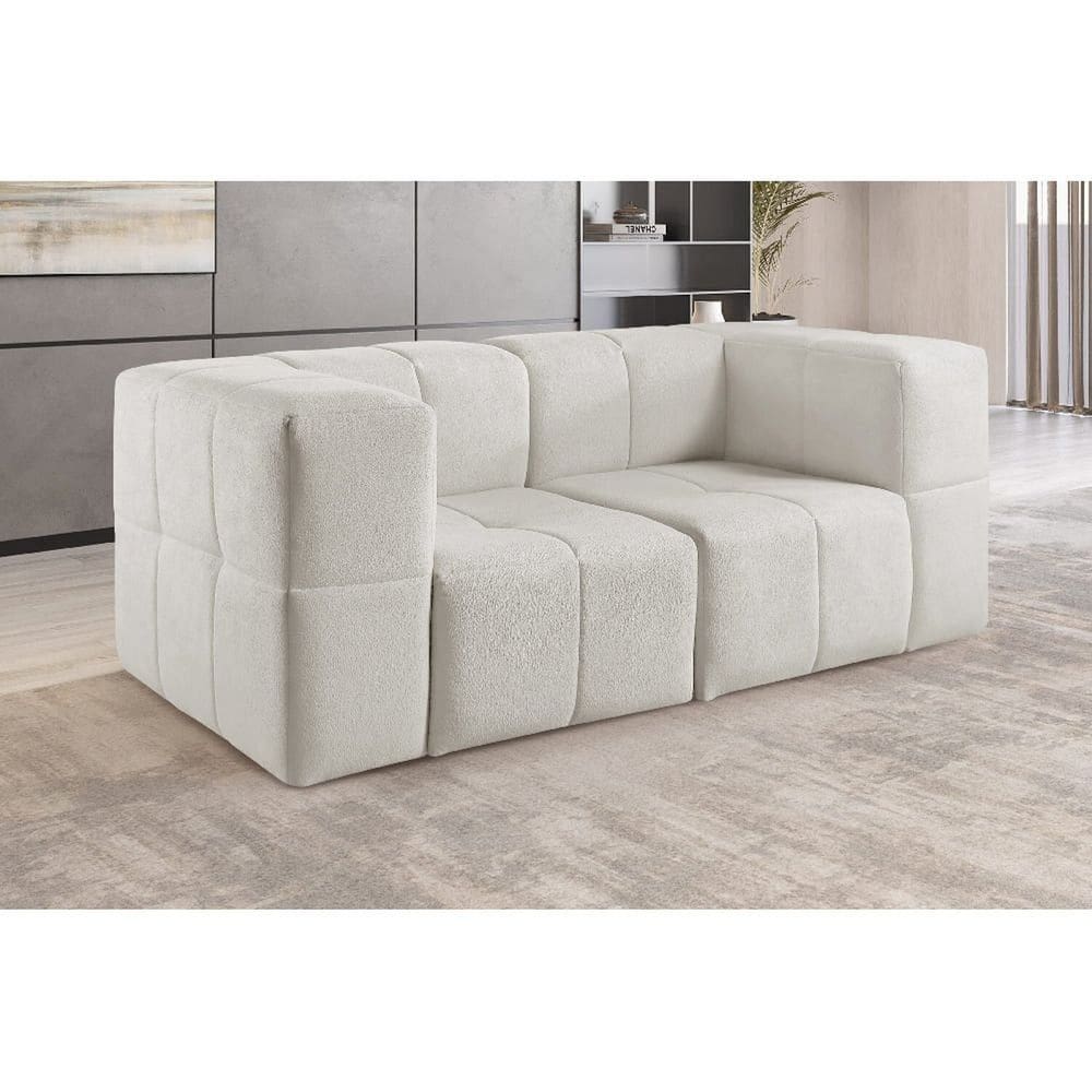 Sofá Modular Box 2 Lugares Bouclé Nude