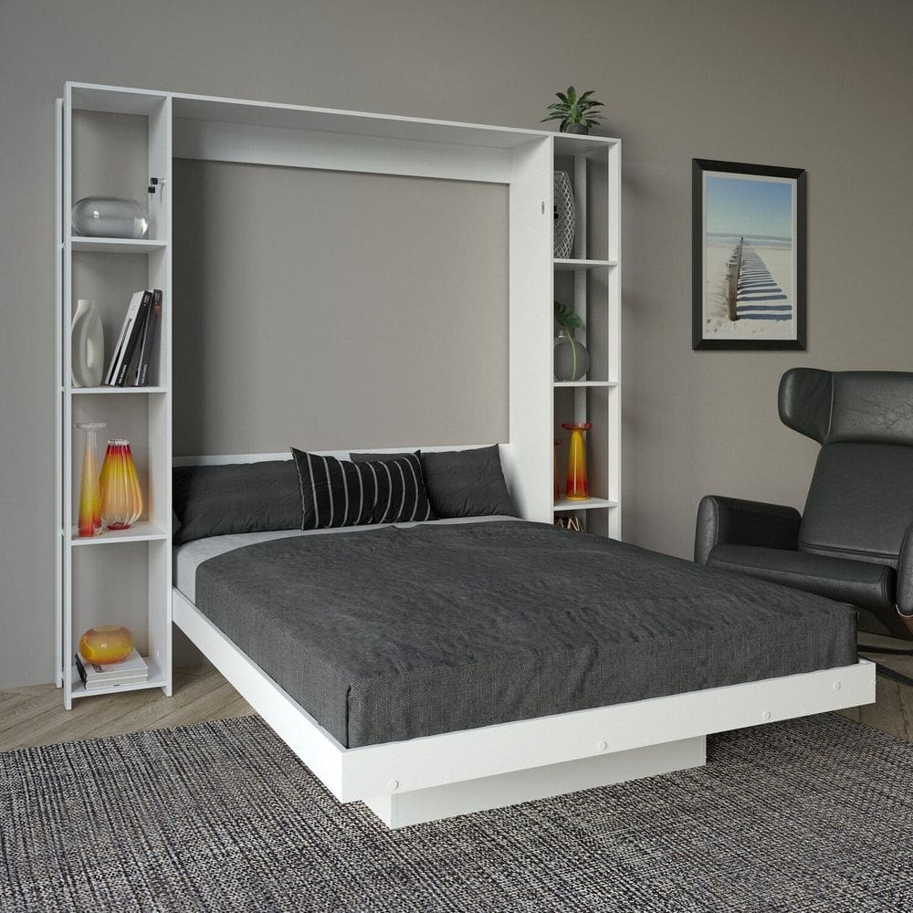Cama Articulada de Casal com 8 Prateleiras e 2 Nichos 209,9x198,5cm Cm8040 Branco