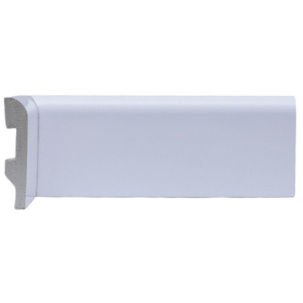 Kit com 30 Barras Rodapé de Poliestireno 7cm X 15mm Redondo 72m Branco