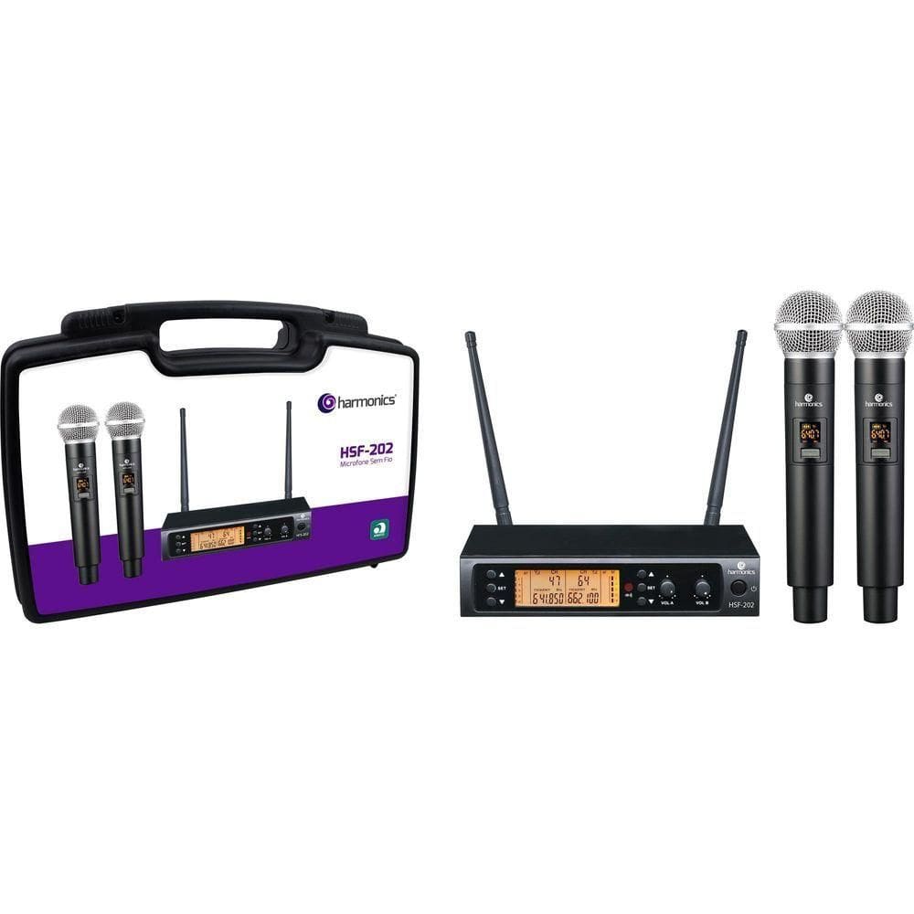 Microfone Sem Fio Harmonics Hsf-200 Duplo