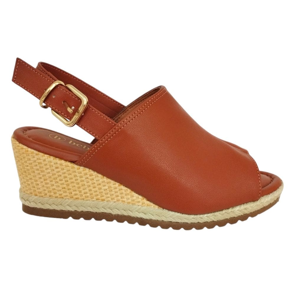 Sandalia Feminina Anabela Salto Baixo Napa Bebecê T5828-164