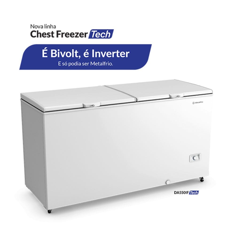 Freezer Horizontal Dupla Ação 543L Metalfrio Bivolt Inverter DA550IFTech