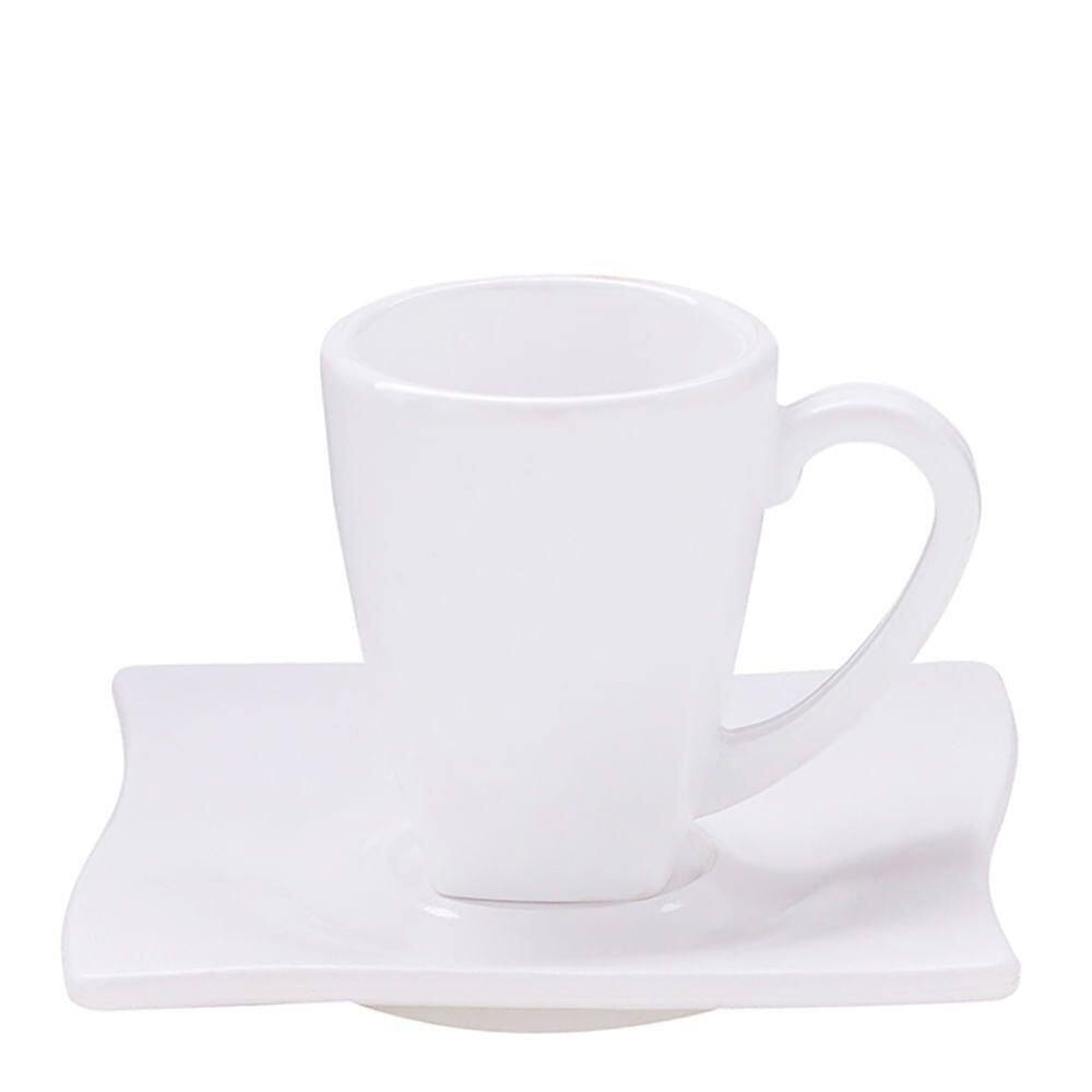 Xícara Elegance Para Café Com Pires 80ml Branca Em Policarbonato Linha Profissional Cook Vem
