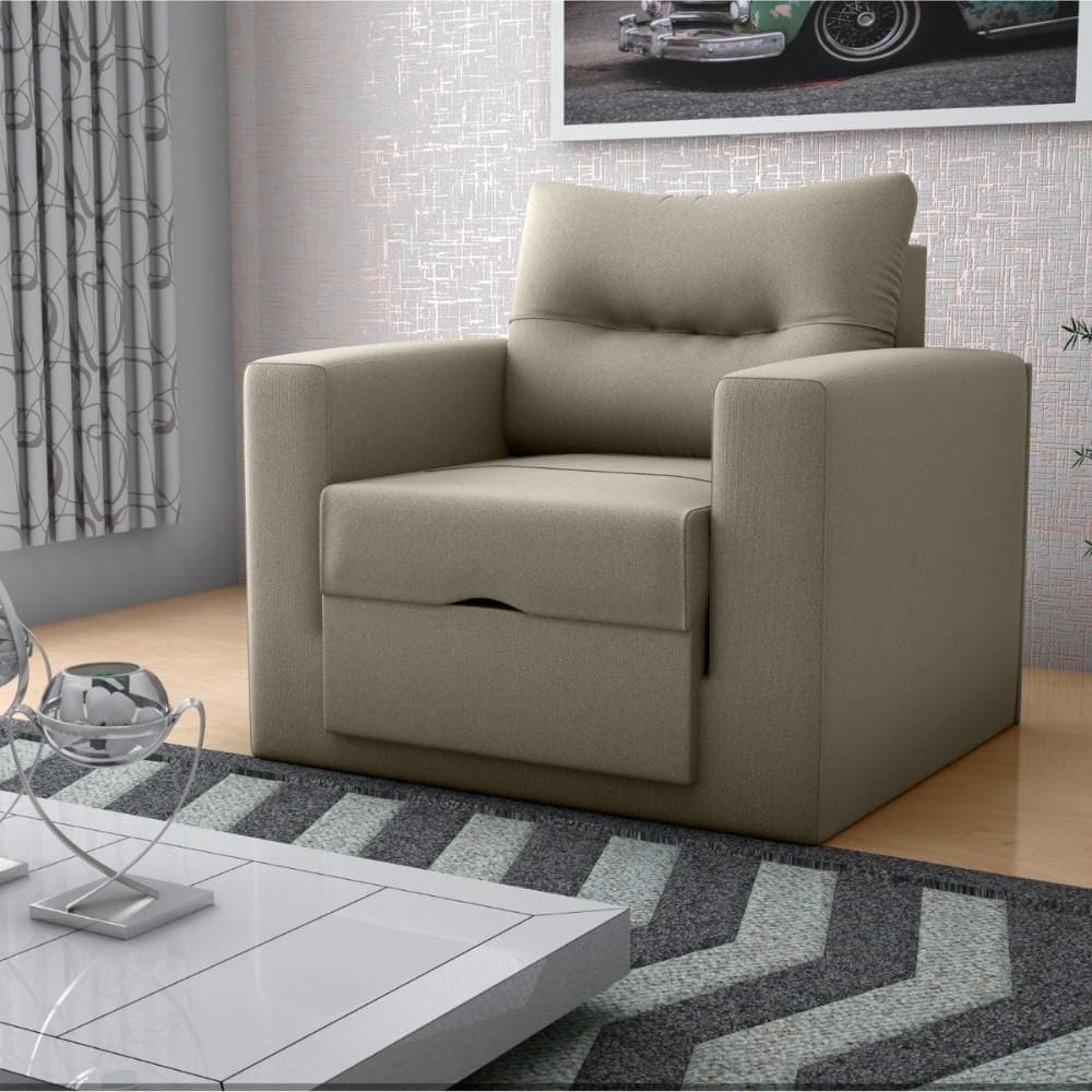 Sofá Cama Para Sala De Estar Landon Suede Cappuccino