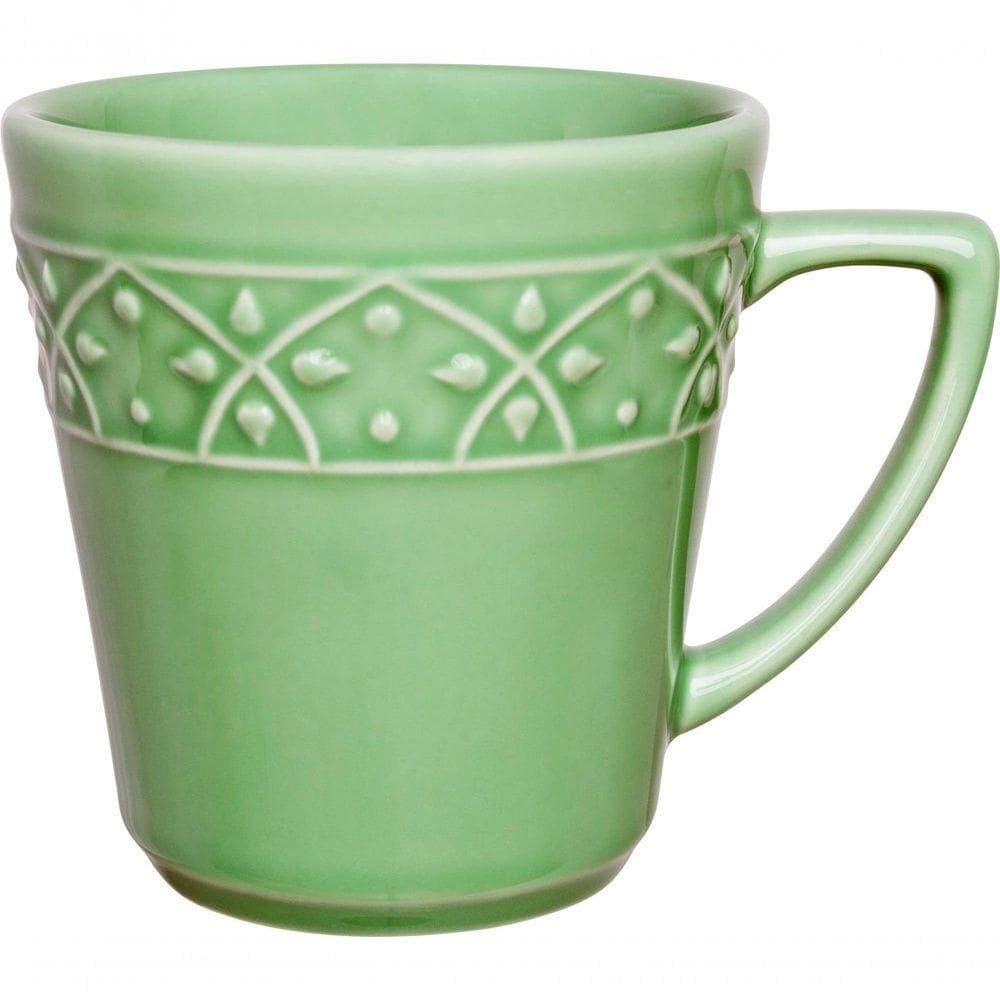 Kit 6 Canecas Verde Mendi Sálvia Oxford Cerâmica 360ml