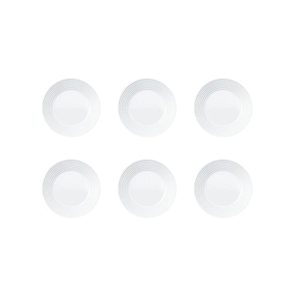 Jogo Prato Raso Saturno Branco Vidro Nadir - Kit 6 Peças