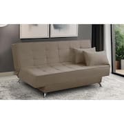 Sofá Cama 3 lugares 1,80m Diana Suede Capuccino Adonai Estofados