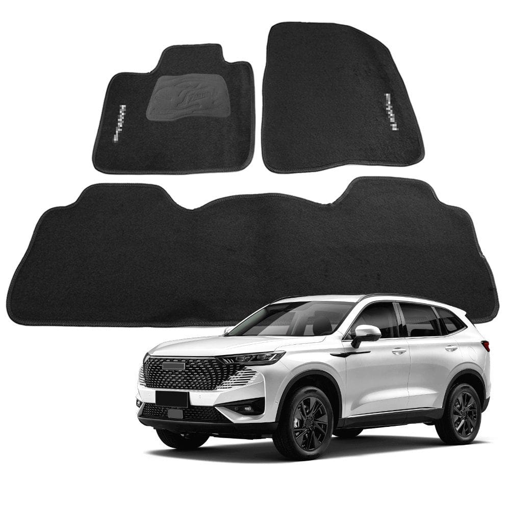 Tapete Haval H6 2023 a 2025 Tapete Automotivo de Carpete Preto 3 Peças