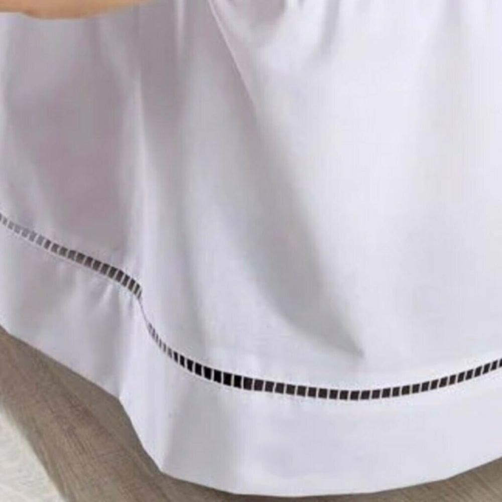 Saia Cama Box Solteiro Veste Fácil Santista Branco