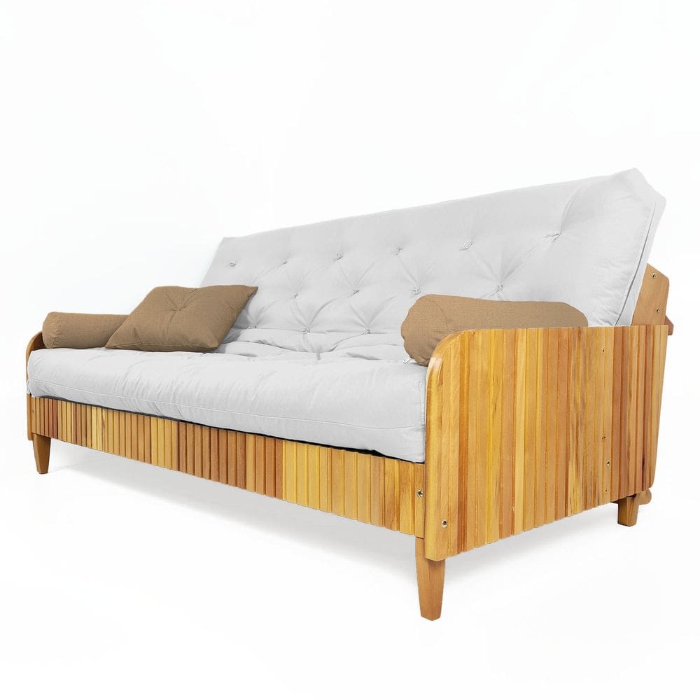 Sofá Cama Paris Ripado Acquablock Madeira Nobre