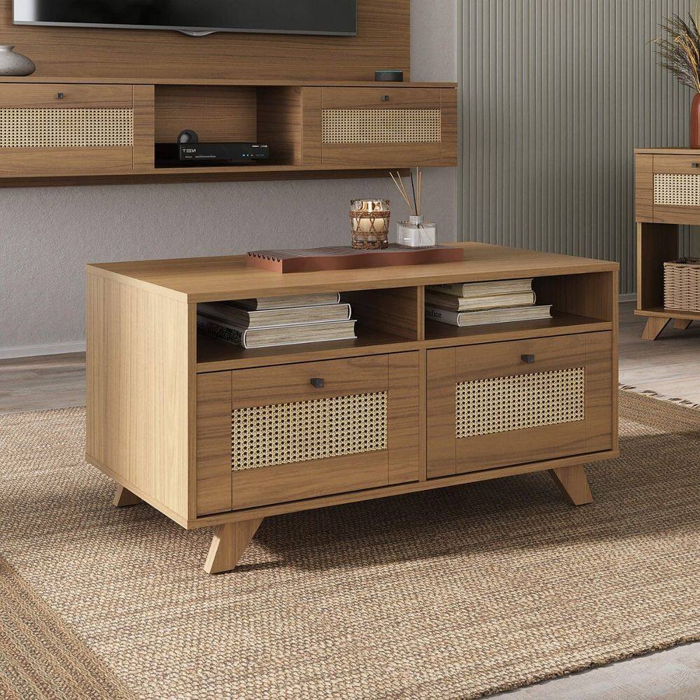 Mesa de Centro Trama 2 Gavetas 2 Prateleiras